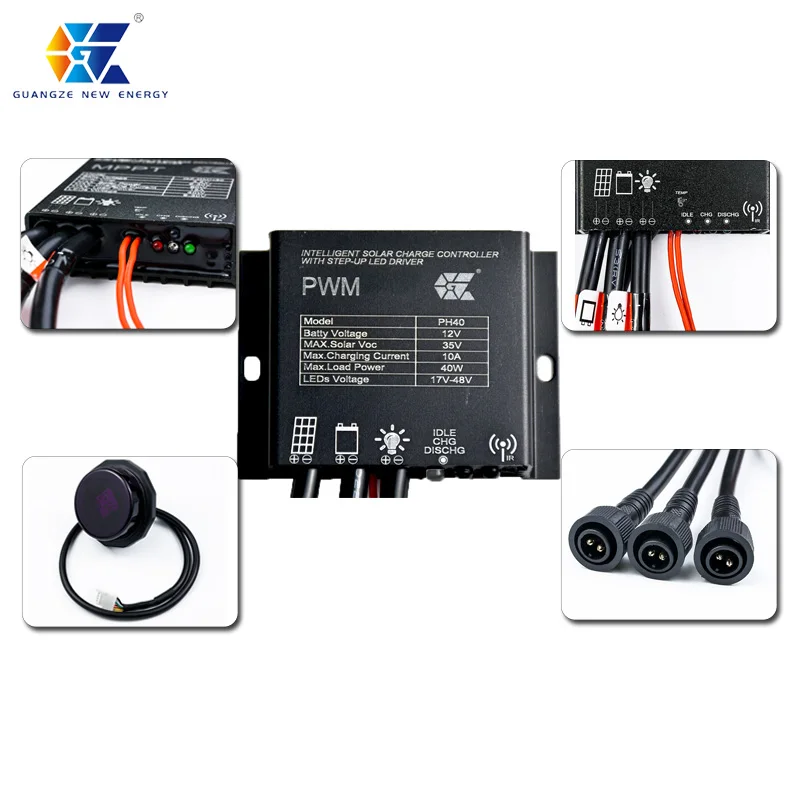 12/24v 10a Regulator Solar Street Light PWM Solar Light Ip67 Charging Controller for Lead Acid Battery with Microwave Sensor