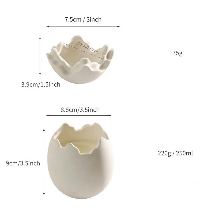 Wholesale Golden Creative Big Eggshell Ceramic Plating Candle Cup Ins High Value Aromatherapy Candle Cup Empty Bottle
