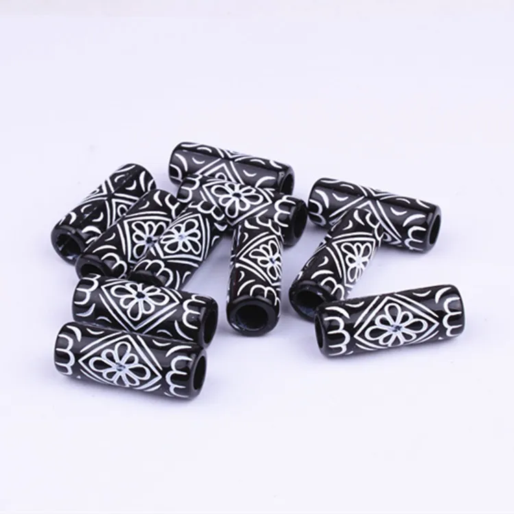 6mm Hole Inner Diameter DIY Jewelry Dirty Braided Braids Decorative Hair Beads Plastic Acrylic Large Hole Beads Loose Beads
