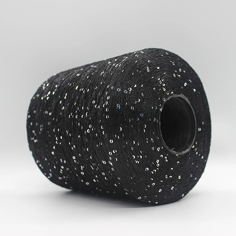100% Polyester SEQUIN YARN High Strength Ring Spun Fancy Dyed Pattern for Crochet & Knitting