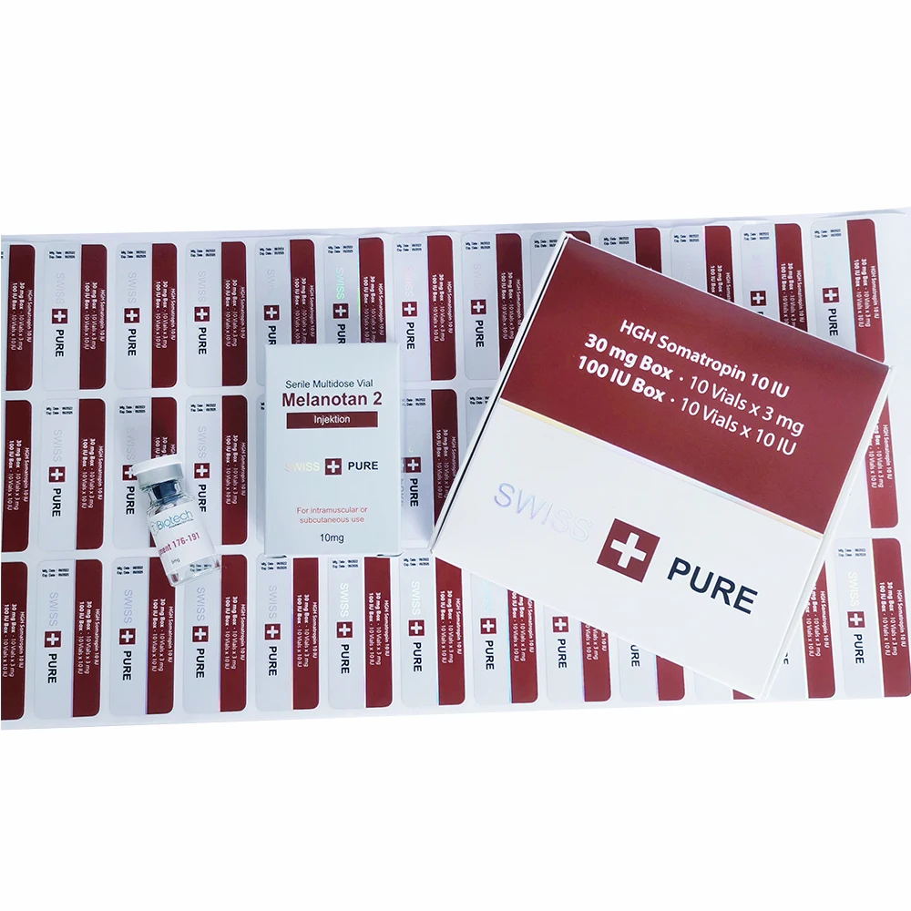 Wholesale Customized Printed Logo And Size Hologram Vial Labels And Boxes Glass Bottle Packaging