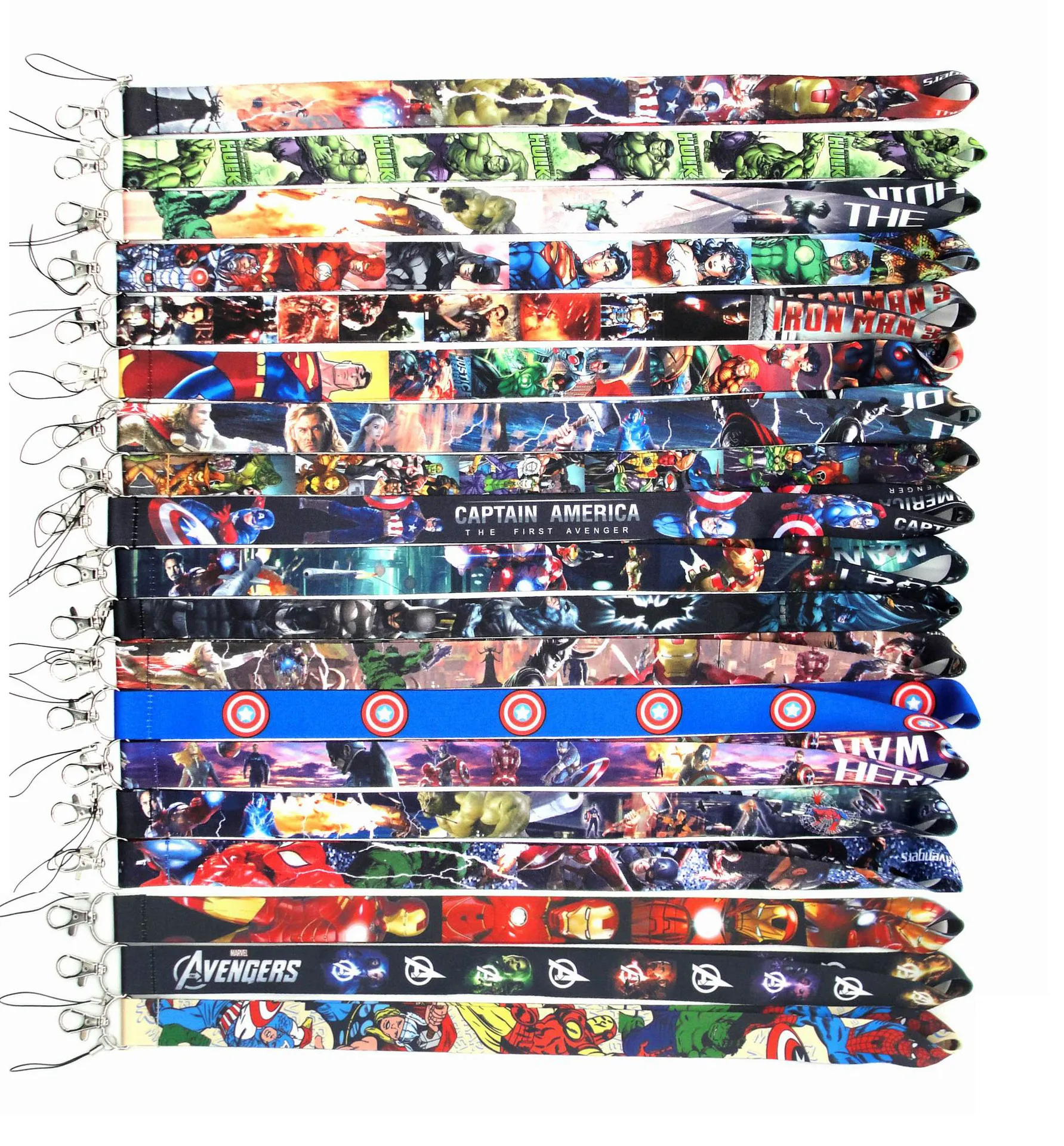 HOT Sale  Marvel Avengers Iron Man Hulk Thor cartoon mobile phone rope badge long lanyard wholesale