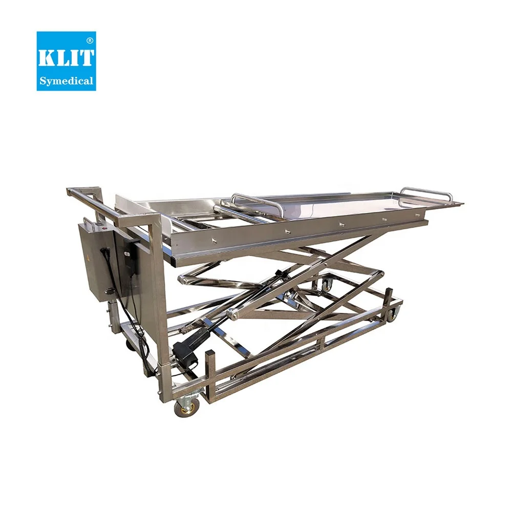Best selling lifting funeral stretcher mortuary trolley/Hydraulic Mortuary Lift/Double scissors electric lifting equipment