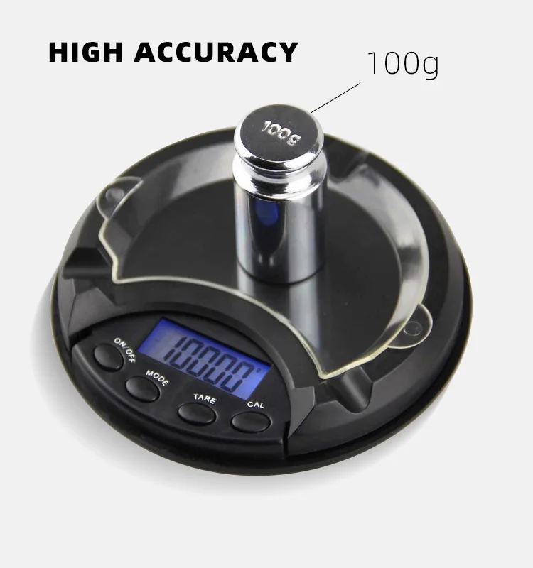 Portable Mini Kitchen Pocket Ashtray Shape black Case 500g/0.1g electronic Digital Jewelry Scale