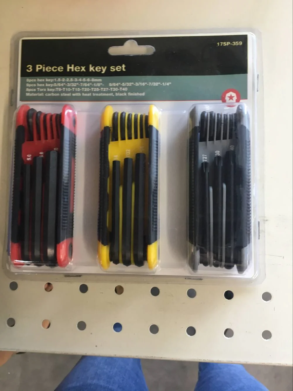 7pc Portable and Compact SEA and metric Allen Wrench Tools Complete Folding Hex Key Wrench Set