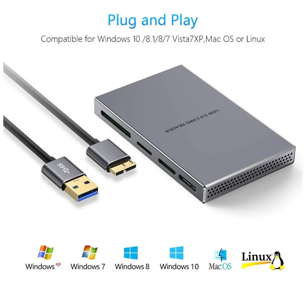 5 в 1 высокоскоростной высококлассный картридер USB 3 0 из алюминиевого сплава