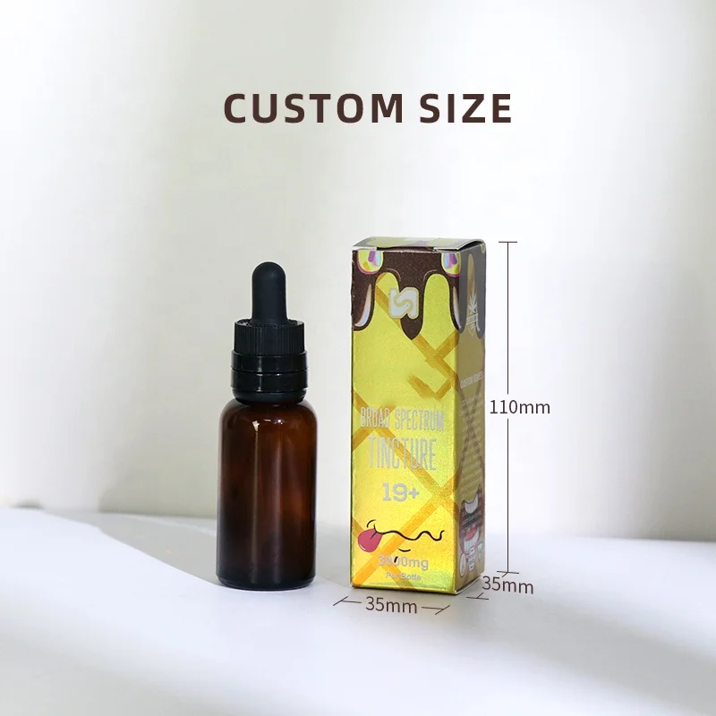 Custom delta-8 1500mg 3000mg hemp oil pain relief cream spray syringe cone terpenes dropper bottle packaging paper boxes