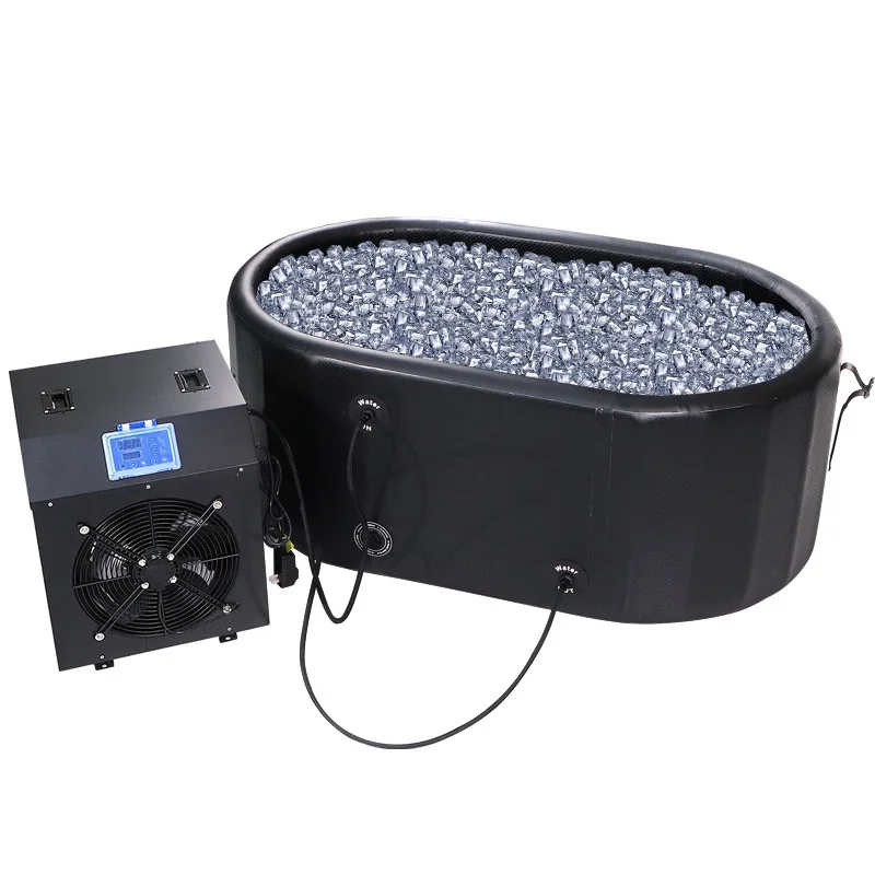 PVC  Cold Plunge Barrel Inflatable Ice Bath SPA tub For Ice Bathing with1HP chiller
