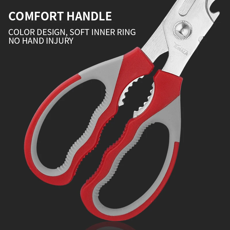 Multi-Function Serrated Fly Fishing Shears 2CR13 Stainless Steel, Red Fishing Tool Accessories Fishing Scissors