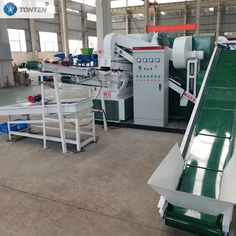 Scrap copper wire recycling peeling crusher aluminum copper metal plastic separation wire granulator machine