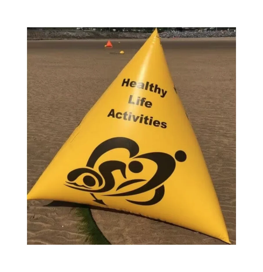 Factory direct sale inflatable floating triangle marker buoy for water race