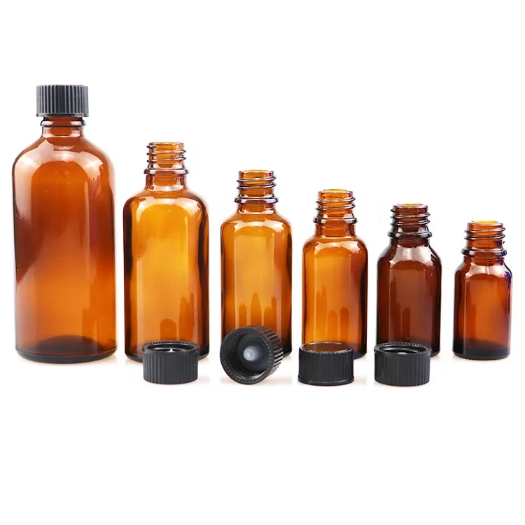 
cosmetic amber glass bottle essential oil bottles amber with screw cap amber bottle glass  (62293056701)