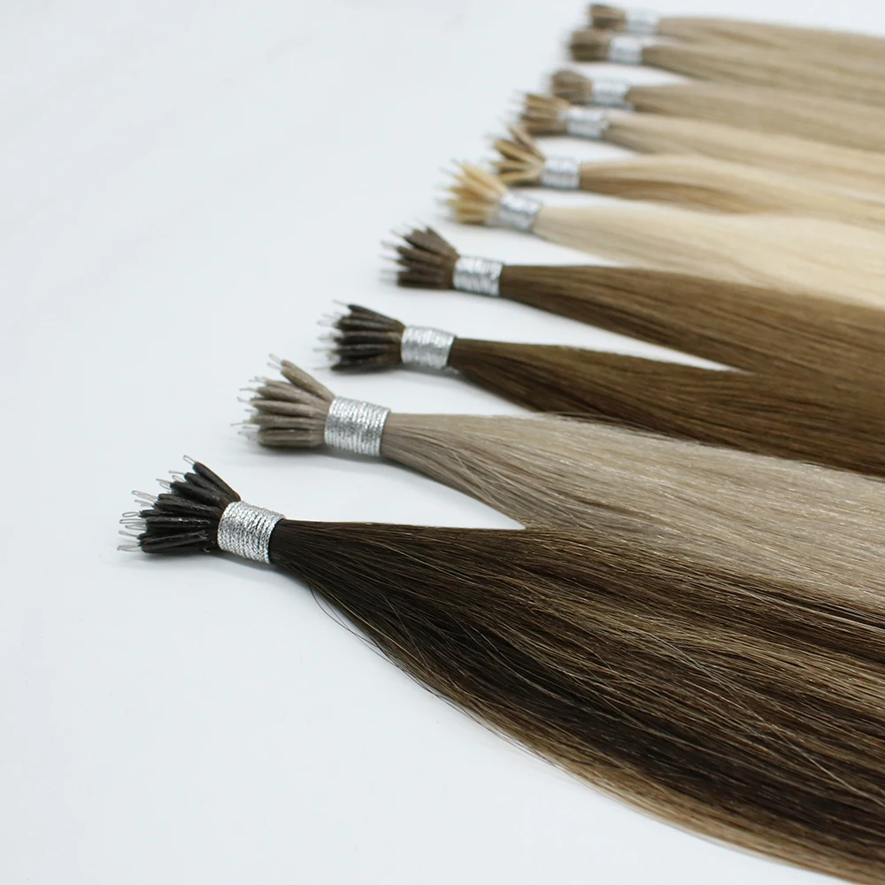 Changshunfa Wholesale Price Nano Ring Human Hair Extensions Nano Bead Tip Double Drawn Russian Nano Hair Extensions