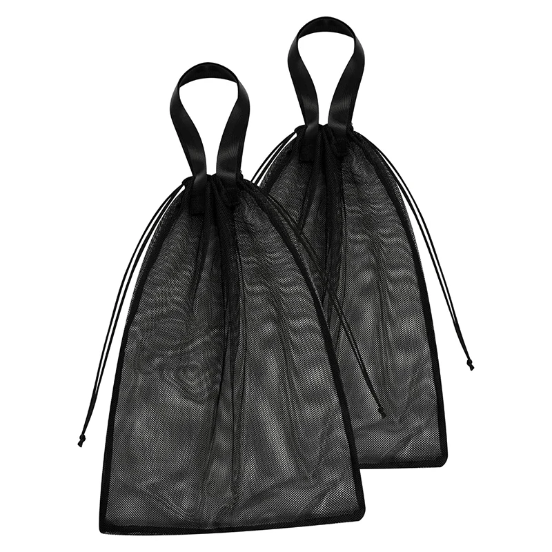 Foldable Nylon Mesh Drawstring bathing Suit Bathrobe Towel Organizer Swimming Pool Bags With Handles