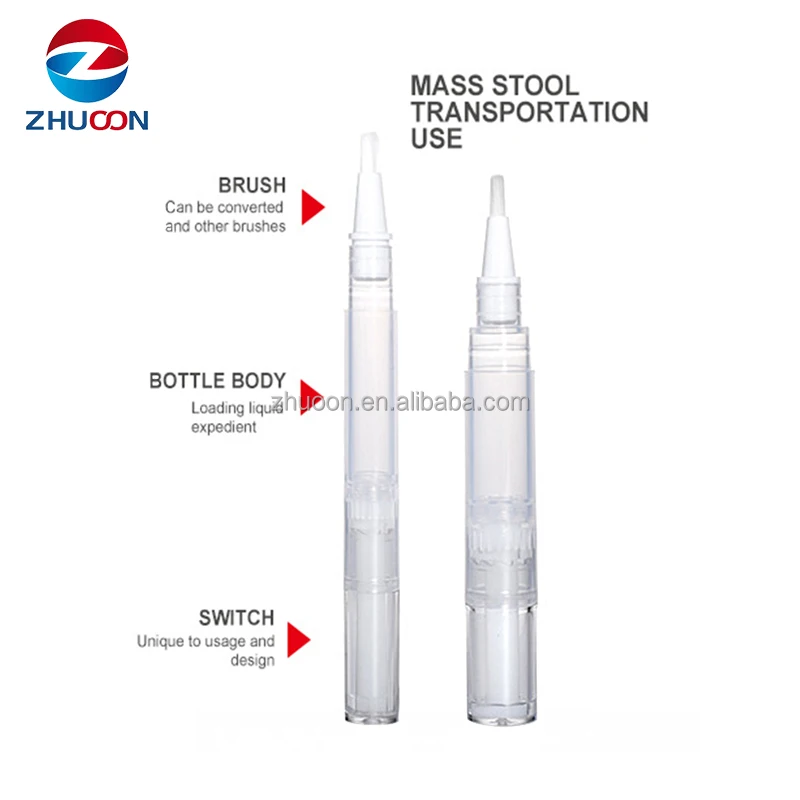 Empty Lip Gloss Tube Container 1.5ml 2ml 3ml 4ml 5ml cuticle oil gel nail polish pen cosmetic twist pen with brush