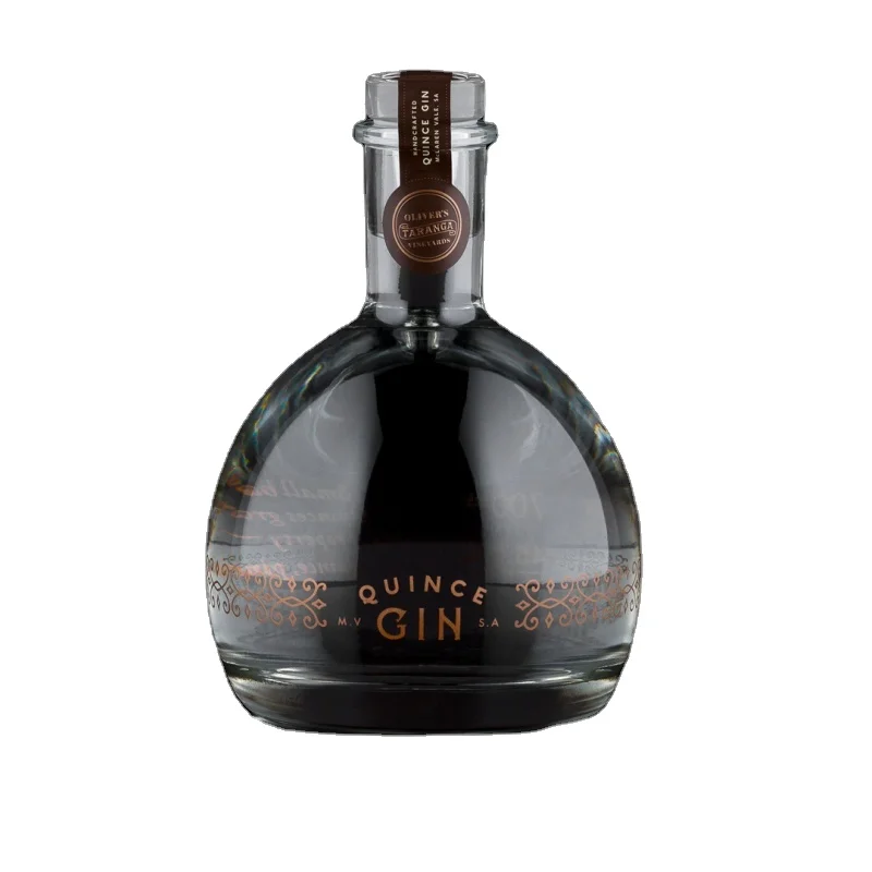 Recyclable 1000ml round empty extra flint glass vodka bottles custom logo empty glass liquor bottle vodka bottle