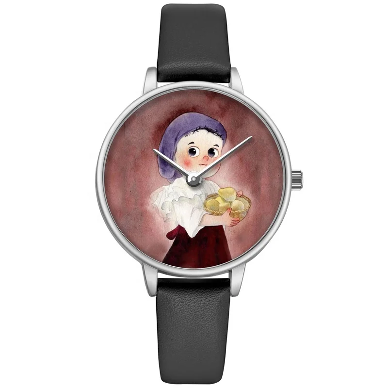 Custom Dial Watch Printed UP Crafts Leather Wrist Quartz Watches For Women Girl Mineral Glass Beautiful Elegant Gifts