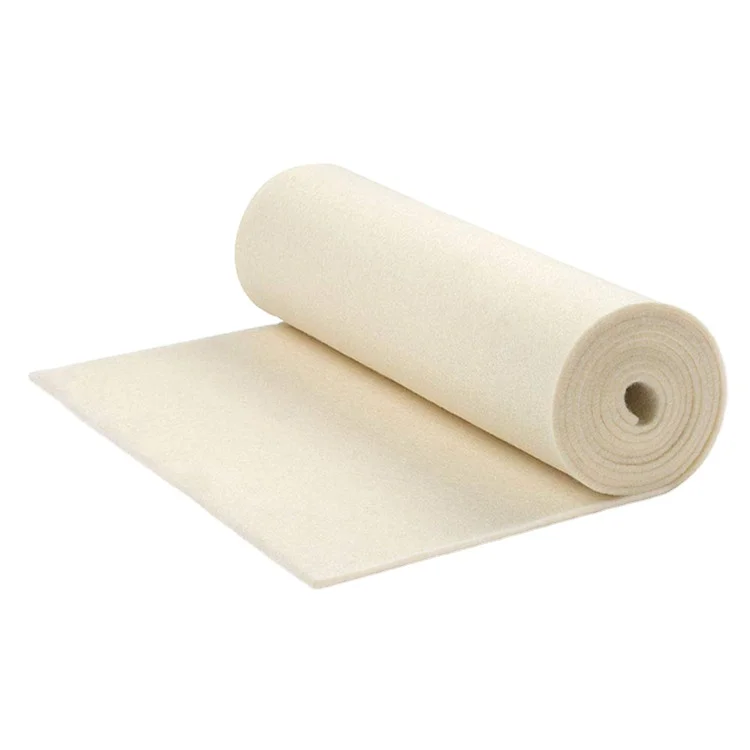 wholesale industrial pressed thick natural white 100% wool felt fabric roll for industry