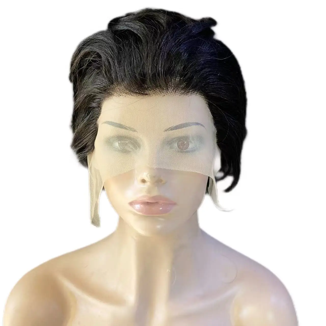 Ruyihair High Temperature Silk Rose Net Wig Perruques Naturel Cheveux Humain Short Curly Wigs Virgin Human Hair Wig For Women