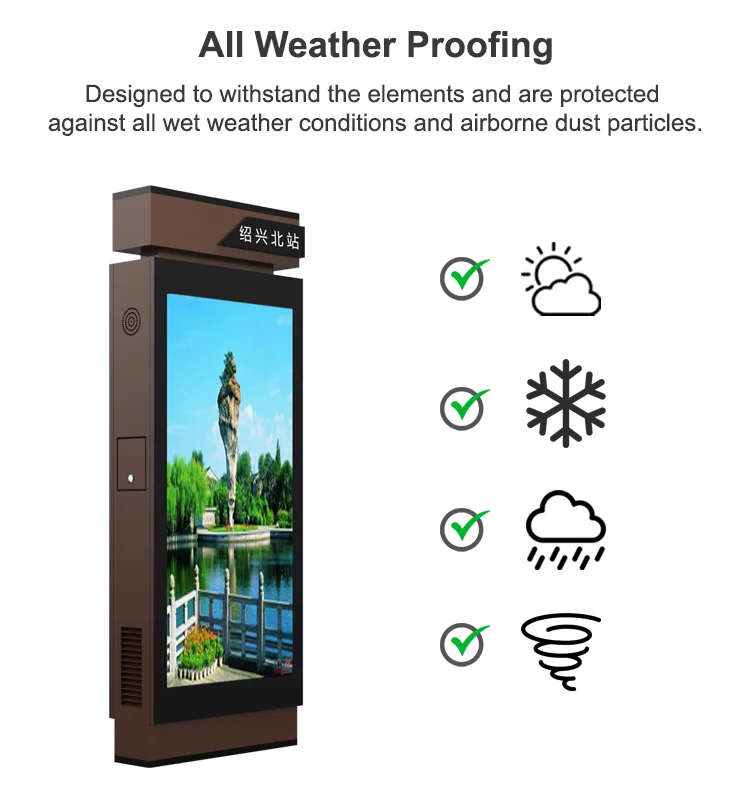 Direct Factory 55 Inch Outdoor Advertising Kiosk LCD Advertising Digital Signage and Displays