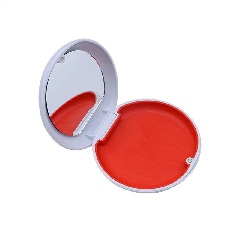 Aligner Retainer Case Invisible Magnet Denture Teeth Mouth Guard Storage Round Shape Box