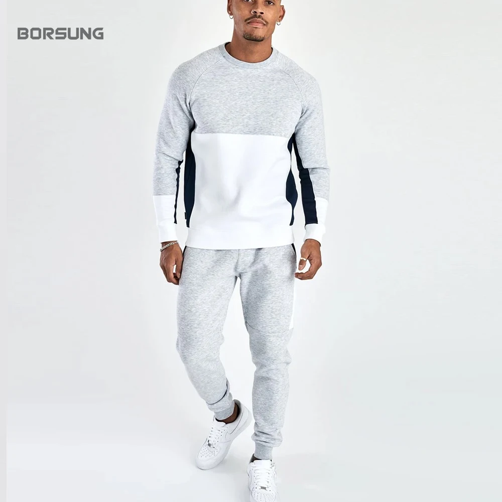 
Custom Sport Wear Mention Mid Spliced O-Neck Jogging Printing Casual Men Track Suits Tracksuits 