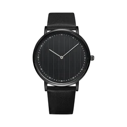 Custom Logo Black 5atm Waterproof Style Star Dust Dial Frosted Steel Band Men Quartz Watch
