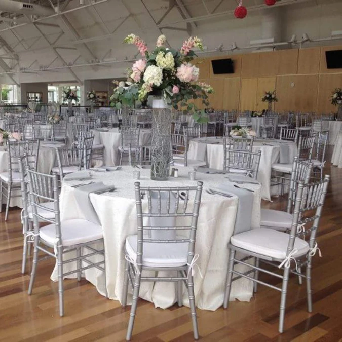 hot sale cheap stackable party tiffany outdoor metal iron restaurant hotel furniture used chiavari chairs