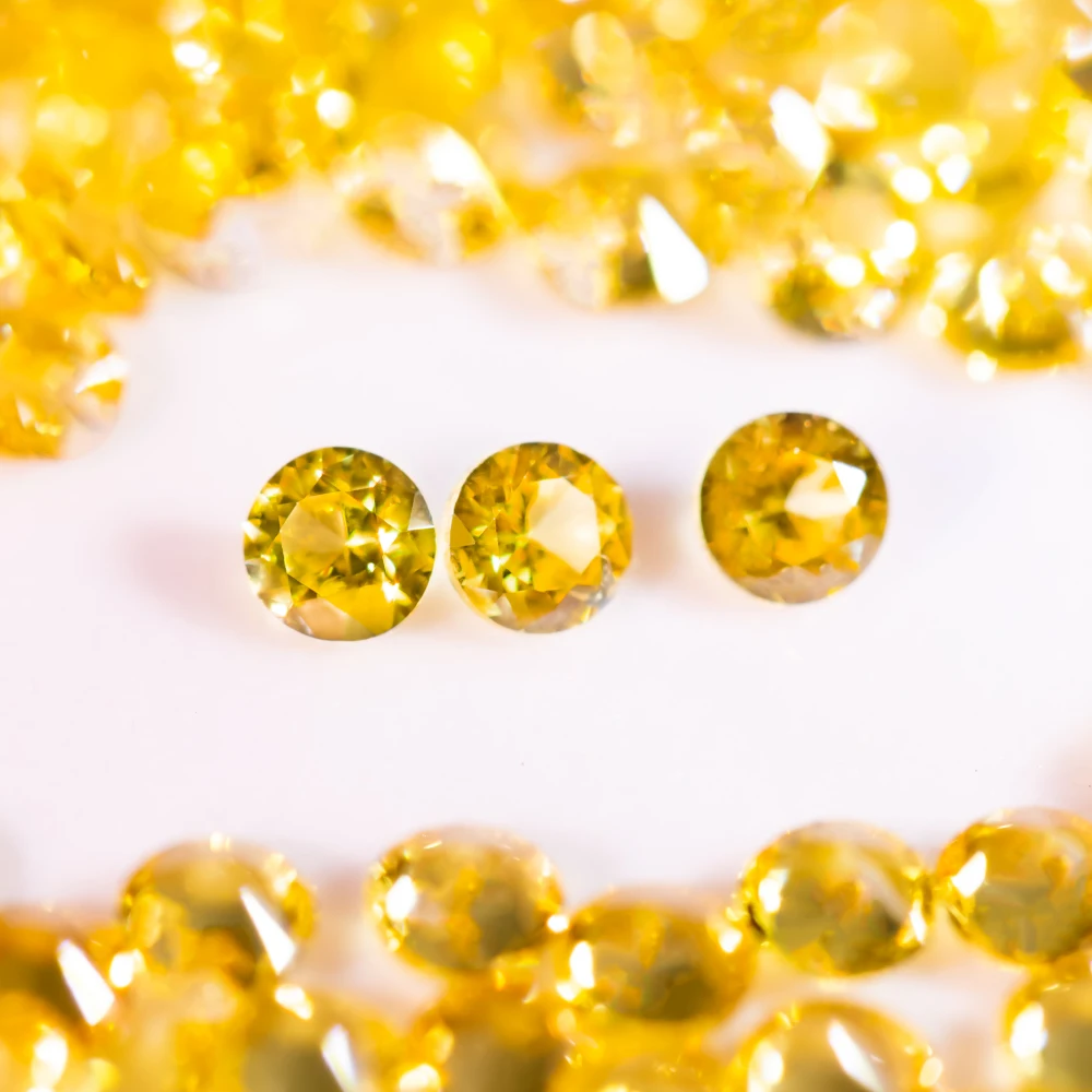 Datian high-quality affordable price per carat naturalAAA yellow sapphire stone round cut sapphire gemstone