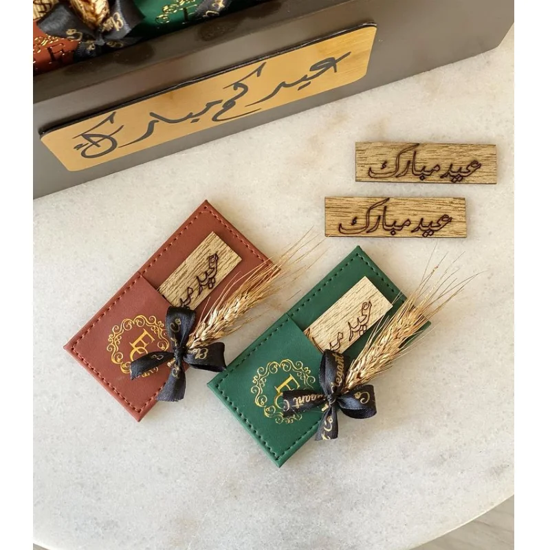 PU Leather Wedding Table Decor Oud Wood Holder Flower Holder Perfume Fragrance Bottle Case Giveaway Gift Tray for wedding Party