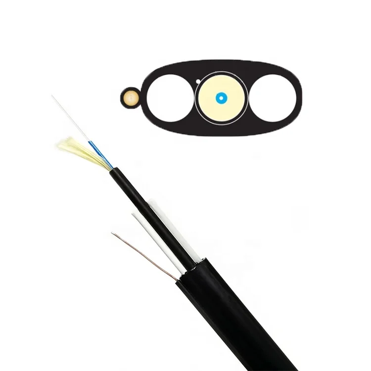 FTTH Fiber Optic Cable 1 2 4 6 8 12 16 24 Core Tight Buffered Indoor/Outdoor G652 G657 Opti-Tap SST Flat Drop Cable for Aerial