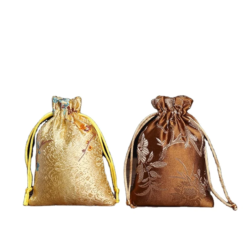Высококачественная хлопчатобумажная тканевая сумка с вышитыми узорами 10*14 см многоразовая хлопчатобумажная ткань мешочек для праздничных украшений подарок YW