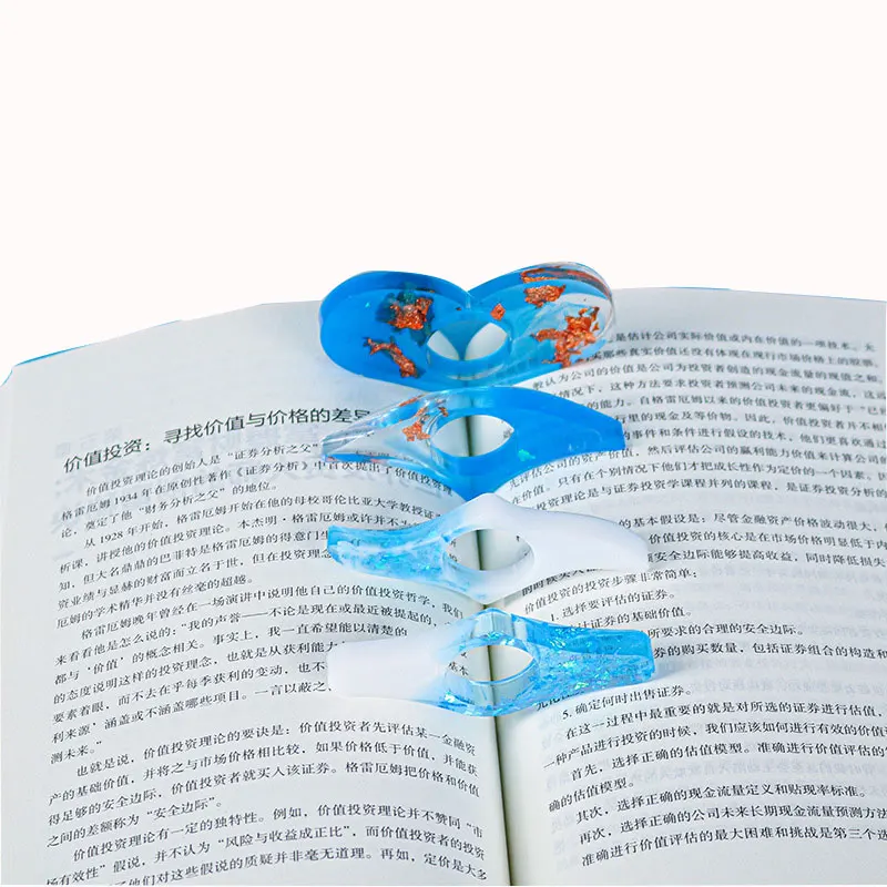 DO108 Silicone resin mold for book page holder handmade thumb bookmark epoxy resin casting mold reading accessories gifts