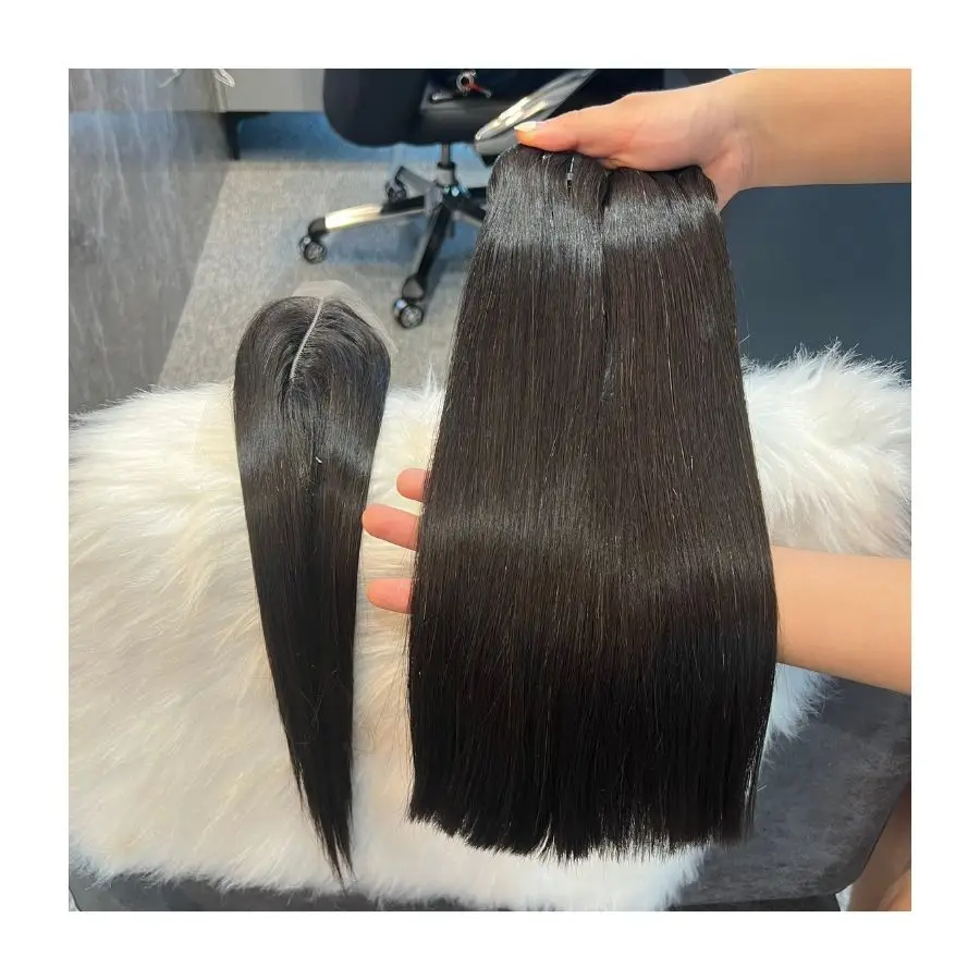 Factory price bone straight vietnamese double drawn virgin hair extensions wholesale natural color