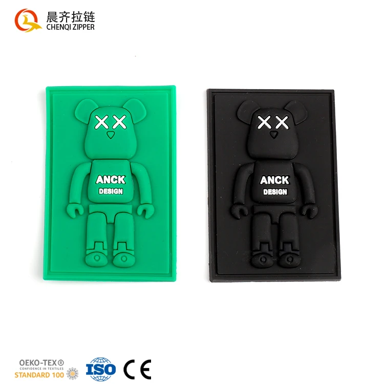 Sew on Parches Badge Wholesale Custom Embossed Logo Soft 3D Rubber Badge Silicone Label Patch for Jacket