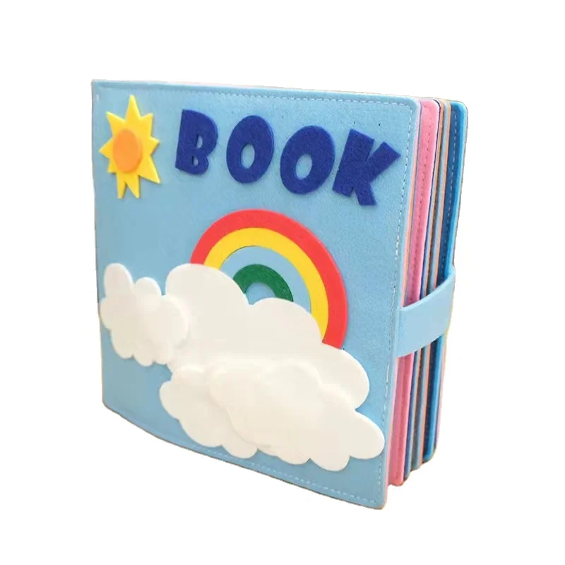 Wholesale kids educational book early education 3D 3D felt book rainbow non-woven felt book toys