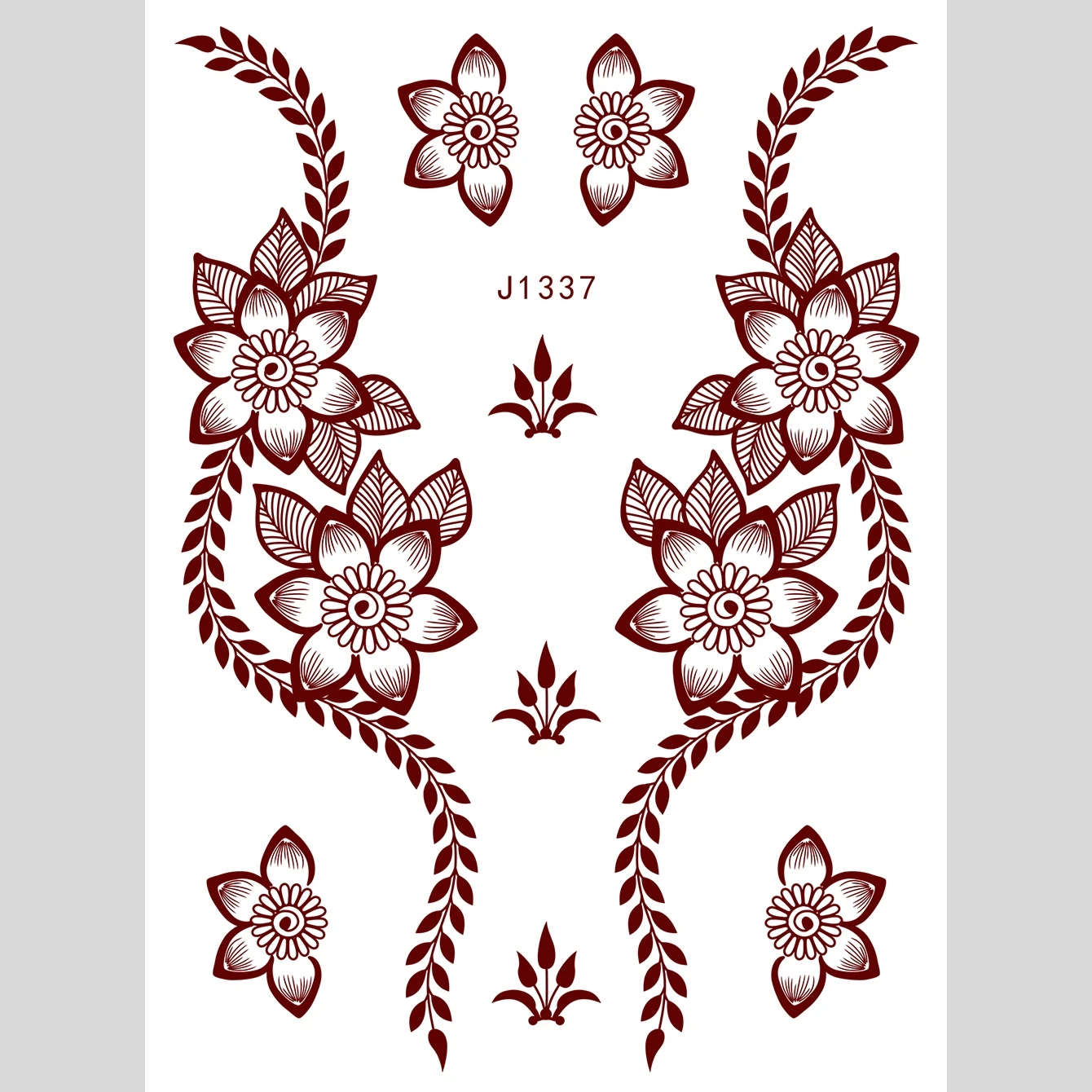 OEM Henna Tattoo Sticker White Lace Tattoo Sticker Red Tattoo Sticker Wholesale