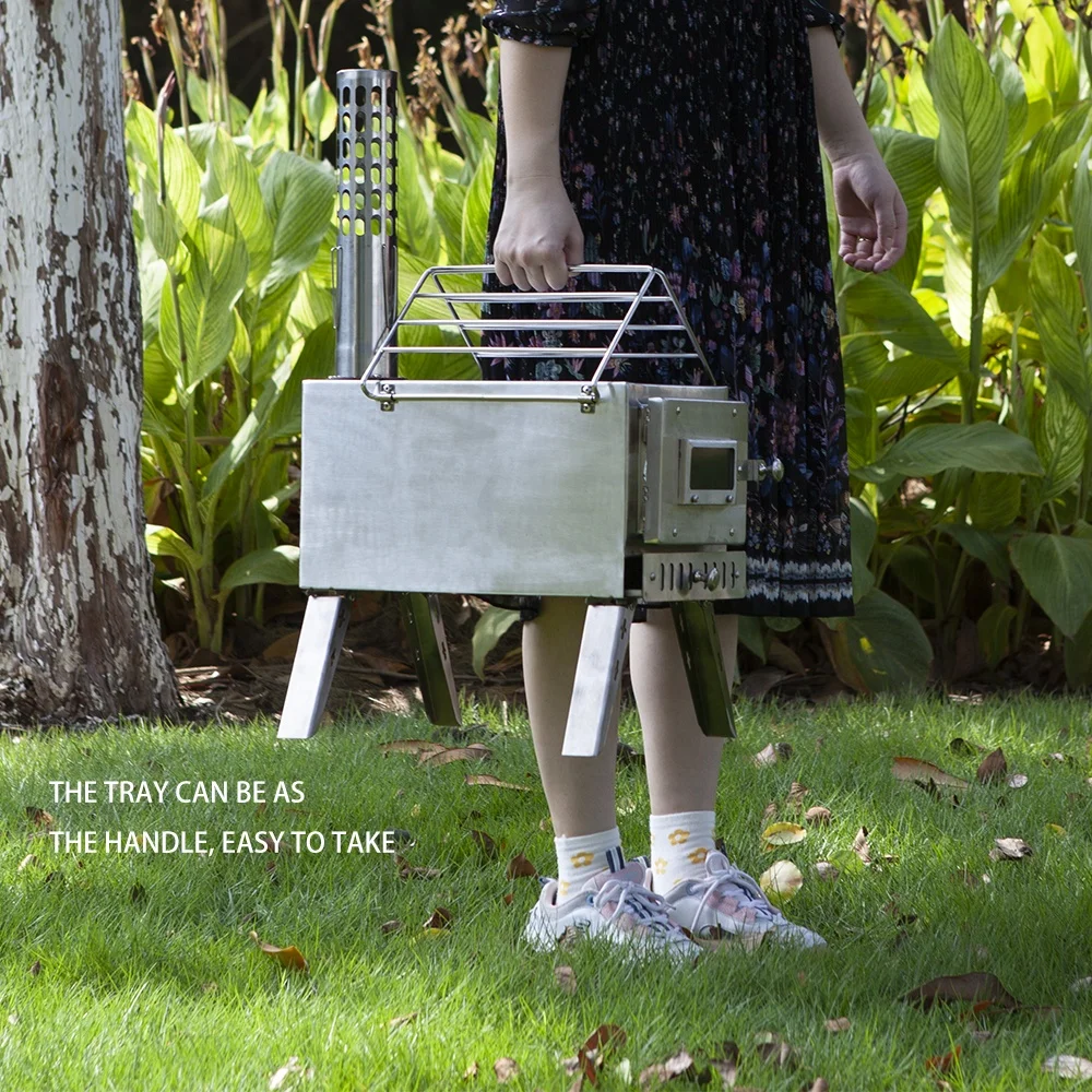 Outdoor Modern Design Multi-Purpose Ultra Light Folding Barbecue Heating Firewood Tent Stove for Camping Hiking