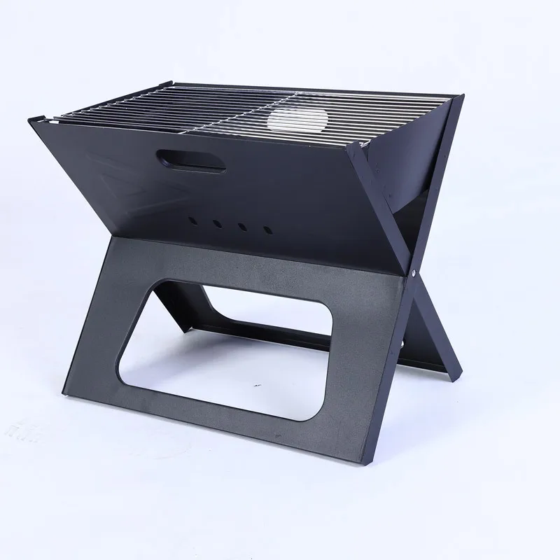 Portable x type  Notebook shape outdoor camping folding barbecue charcoal bbq grills for Outside