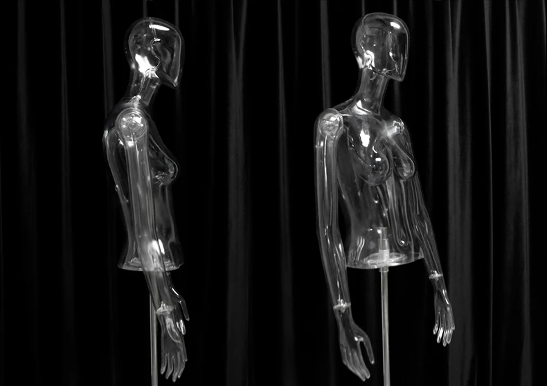 New Design clear Plastic Women Upper Body Transparent Mannequin Torso for Show