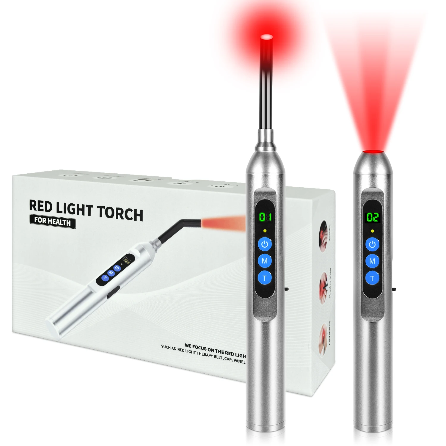 2024 Portable hand held 660nm 850nm red light therapy device for cold sores, canker sores and genital herpes healing pain relief
