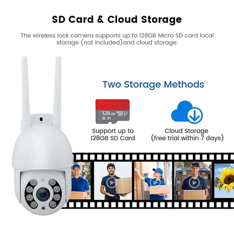 3mp wifi6 2 4G & 5G двухдиапазонный Wi-Fi уличная Водонепроницаемая IP-камера видеонаблюдения PTZ купольная камера