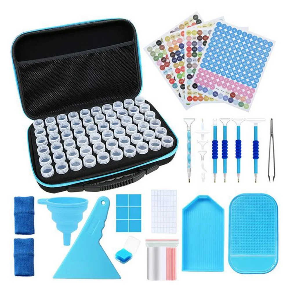 Diamond Dot Art Organizer Tool Set DMC Stickers Multi Pen Diy Diamond Painting Tools Accessories Storage Box