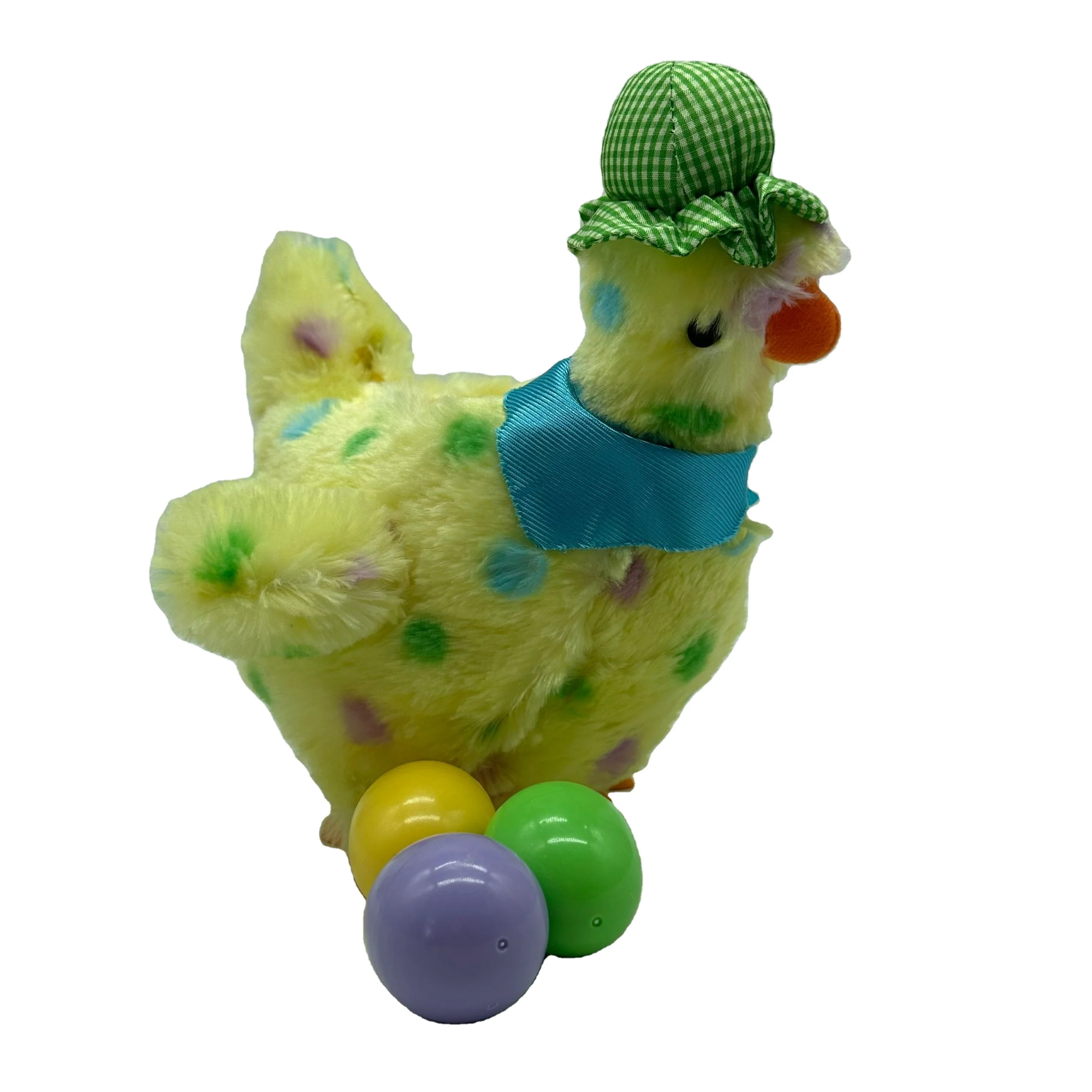 Easter gifts electric plush yellow duck stuffed animal walking singing laying eggs duck toy