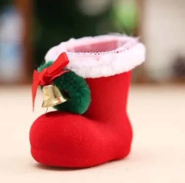 felt christmas candy boots shoes children gift red decoration flocking nonwoven boots