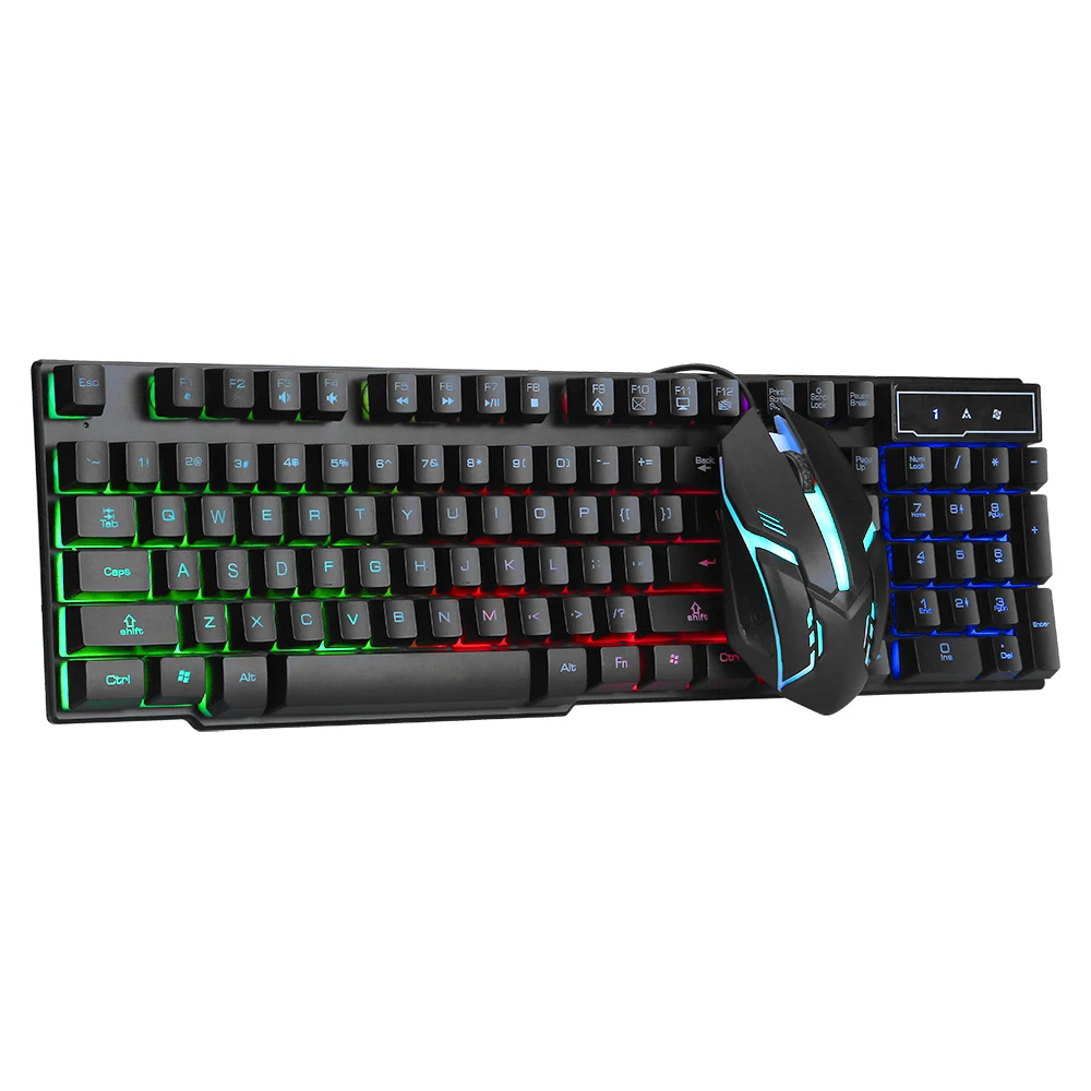 Лидер продаж от производителя, игровая мышь и клавиатура для геймера с подсветкой RBG и USB-кабелем для ПК, как для игр, так и для офиса