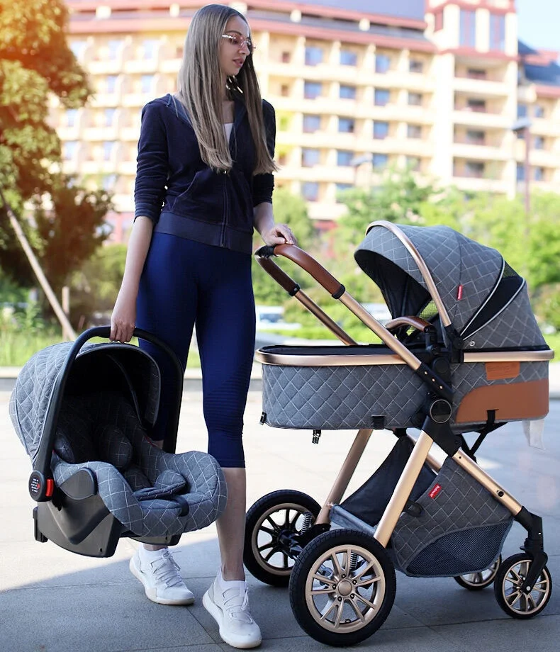 Baby Pushchairs Carriage Car Seat And Strollers Folding Baby Stroller Pram 3 In 1 With Car Seat