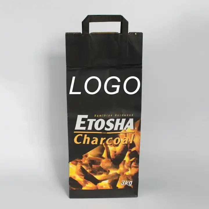 Outstanding Brown White Kraft Paper Bag Mix Colour Coal Lumps Briquette Packing Sacks For Wholesale Bag