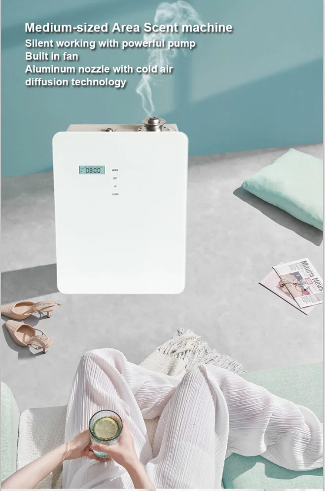 2022 Wholesale Electric Bluetooth Waterless Aroma Diffuser Machine, Hot Sale Air Wall Mounted Hotel Scent Diffuser System