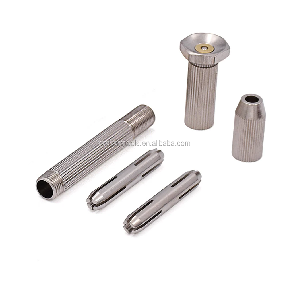 Mini Micro Aluminum Hand Twist Drill Chuck Woodworking Drilling Rotary Tools With 10pc Twist Drill Bit